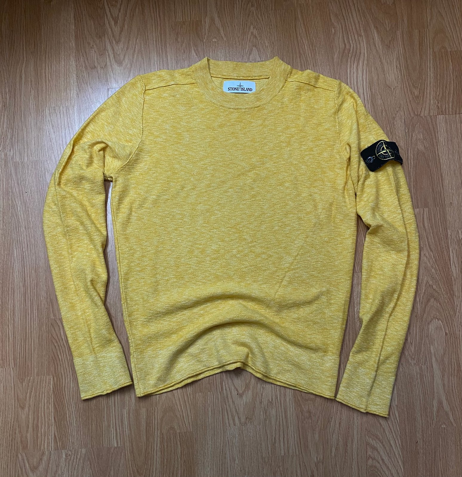 Gele Stone Island Sweatshirt - S, Ophalen of Verzenden, Zo goed als nieuw, Maat 46 (S) of kleiner, Geel