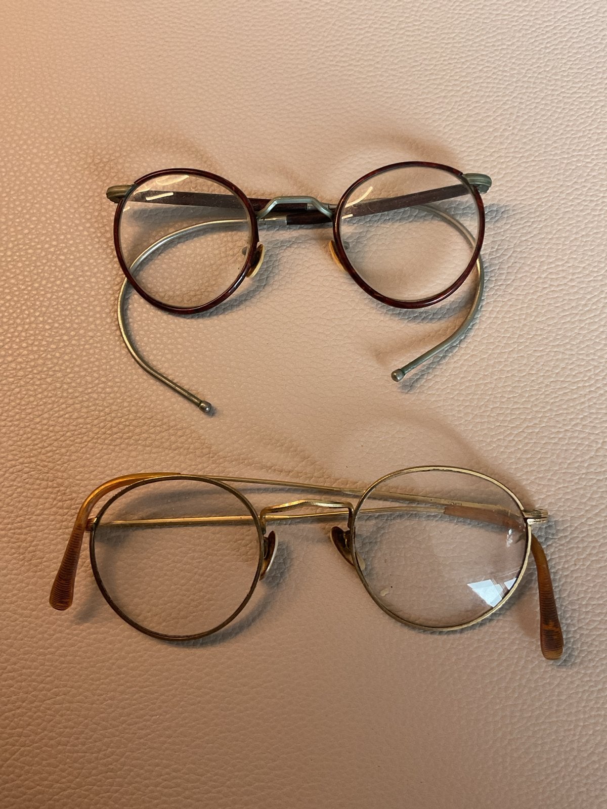 Vintage ronde brillen - set van 2, Sieraden, Tassen en Uiterlijk, Zonnebrillen en Brillen | Dames, Overige merken, Gebruikt, Bruin