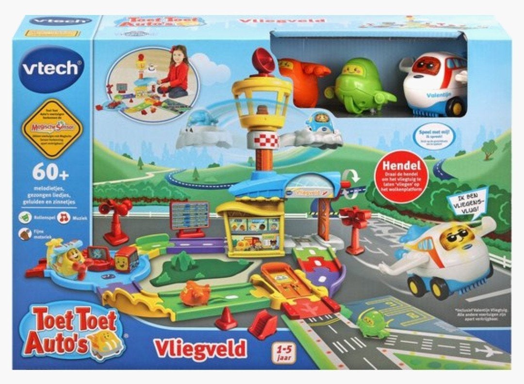 VTech Toet Toet Auto's Vliegveld Speelbaan met Vliegtuig, Ophalen of Verzenden, Zo goed als nieuw, 2 tot 4 jaar