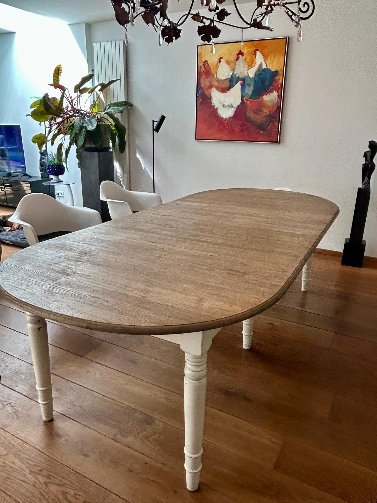 Ovale stoere landelijke eettafel 260 cm bij 120 cm, Huis en Inrichting, Ophalen, Ovaal, 200 cm of meer, 100 tot 150 cm