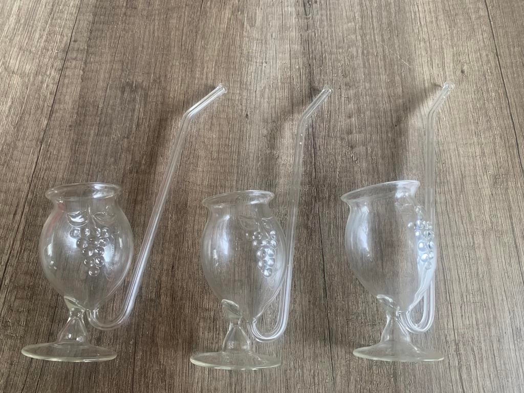 3x Vintage FruitMain Sougglueru de Vearne Pijpglas, Antiek en Kunst, Antiek | Glas en Kristal, Ophalen