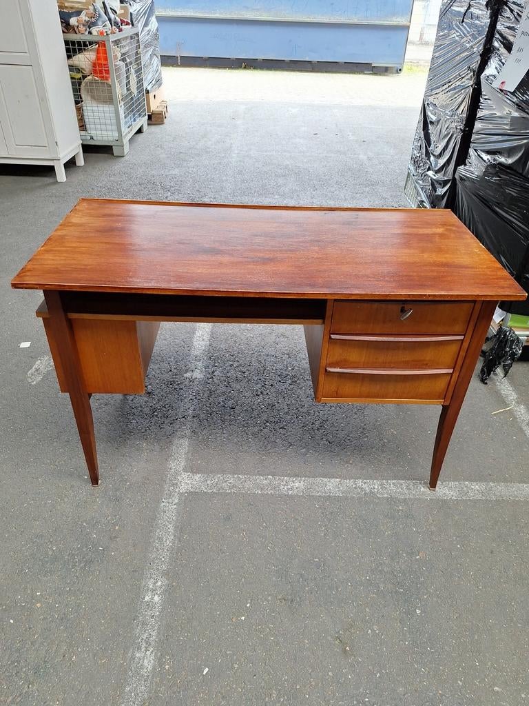 Vintage Buro met 3 Lades - In Goede Staat, Ophalen, Met lades, Gebruikt, Hout