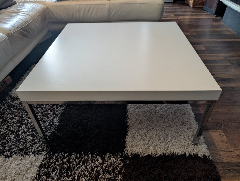Ikea Klubbo salontafel wit vierkant, 50 tot 100 cm, Vierkant, 50 tot 100 cm, Zo goed als nieuw