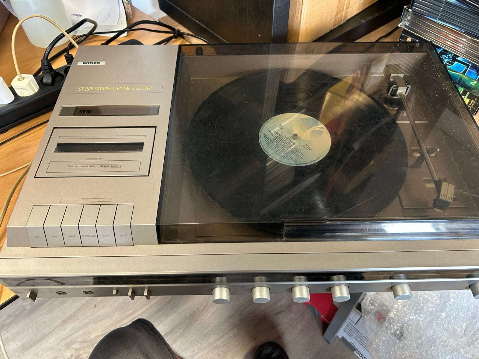 Vintage Erres Platenspeler met Cassettedeck en Radio, Ophalen of Verzenden, Gebruikt, Platenspeler, Overige merken