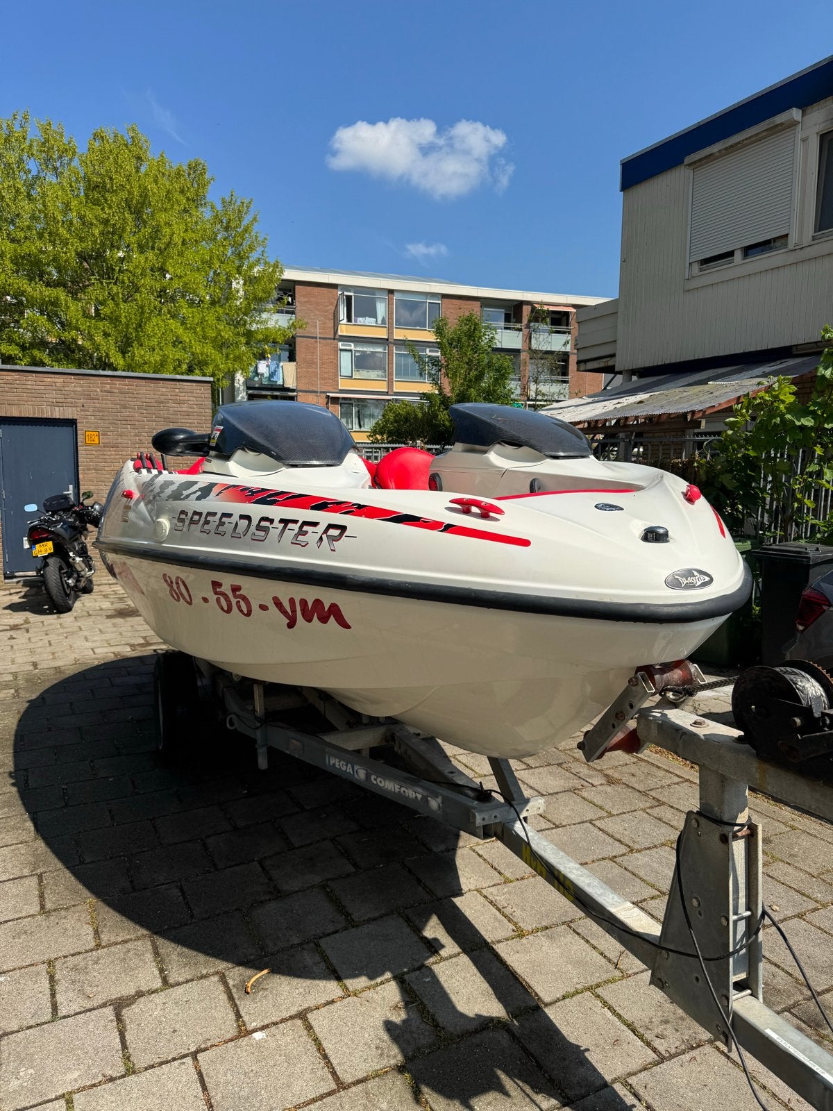 Sea-Doo Speedster met trailer - Motoren defect., Ophalen, Gebruikt, Overige merken, 200 pk of meer