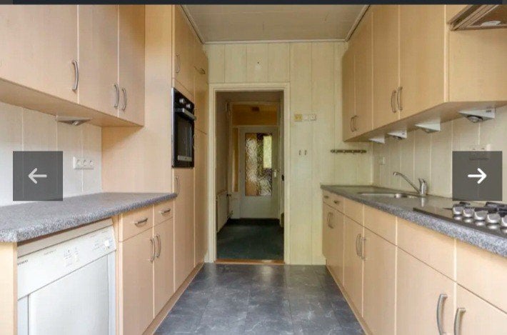 Complete keuken met 5-pits gaskookplaat en koelkast, Gebruikt, Dubbelwandige keuken, Ophalen of Verzenden, Kunststof
