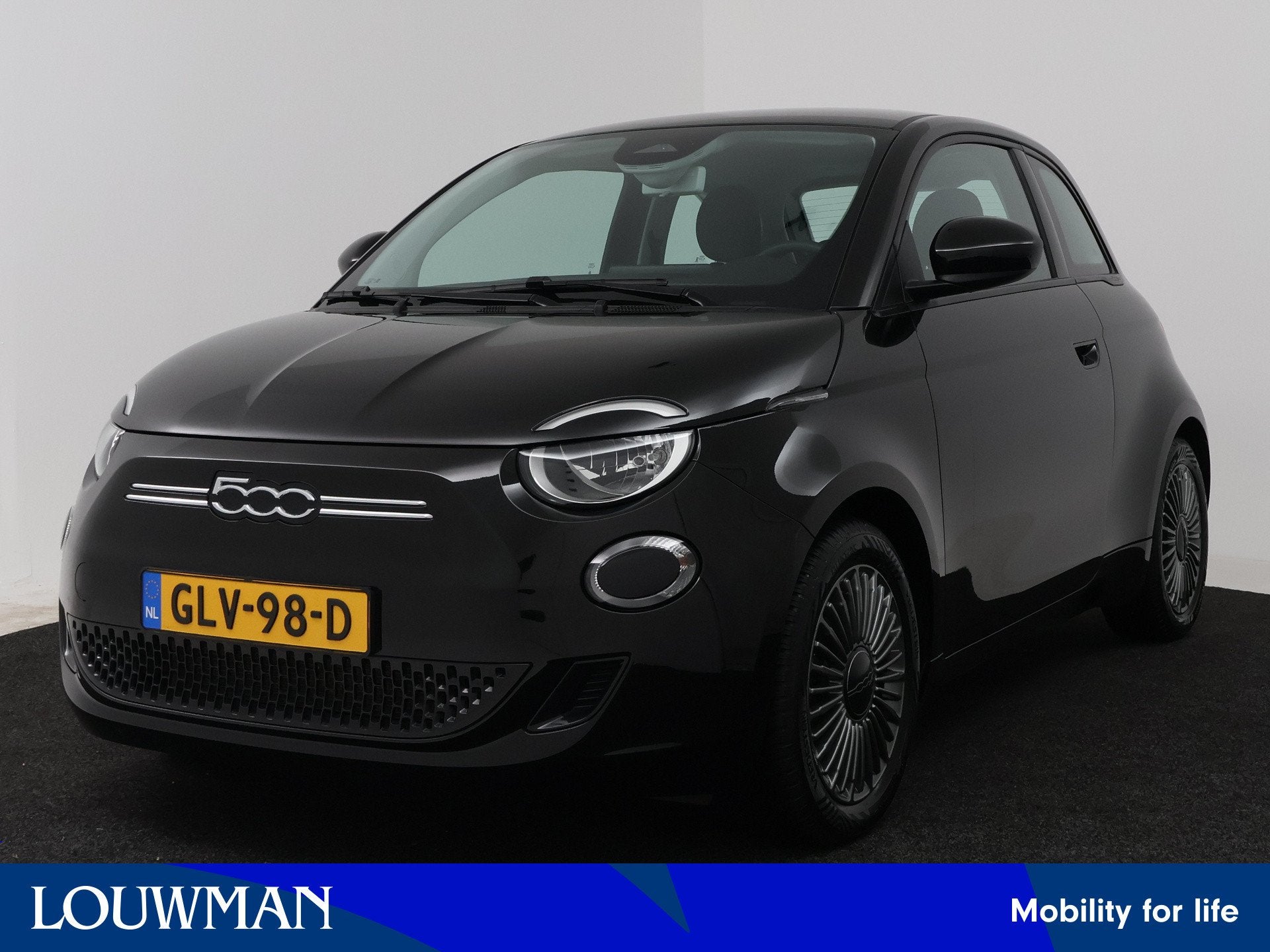 Fiat 500 RED 42 kWh | SOH 94,4% (bj 2022, automaat), Auto's, Fiat, 12 maanden, Stof, 4 stoelen, Zwart