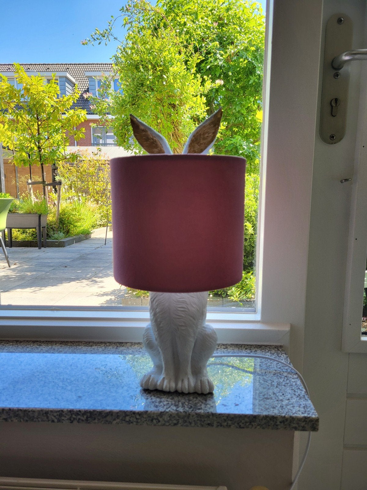 Clayre & Eef Tafellamp Konijn met Roze Kap, Huis en Inrichting, Lampen | Tafellampen, Roze, Ophalen, Sfeerlamp