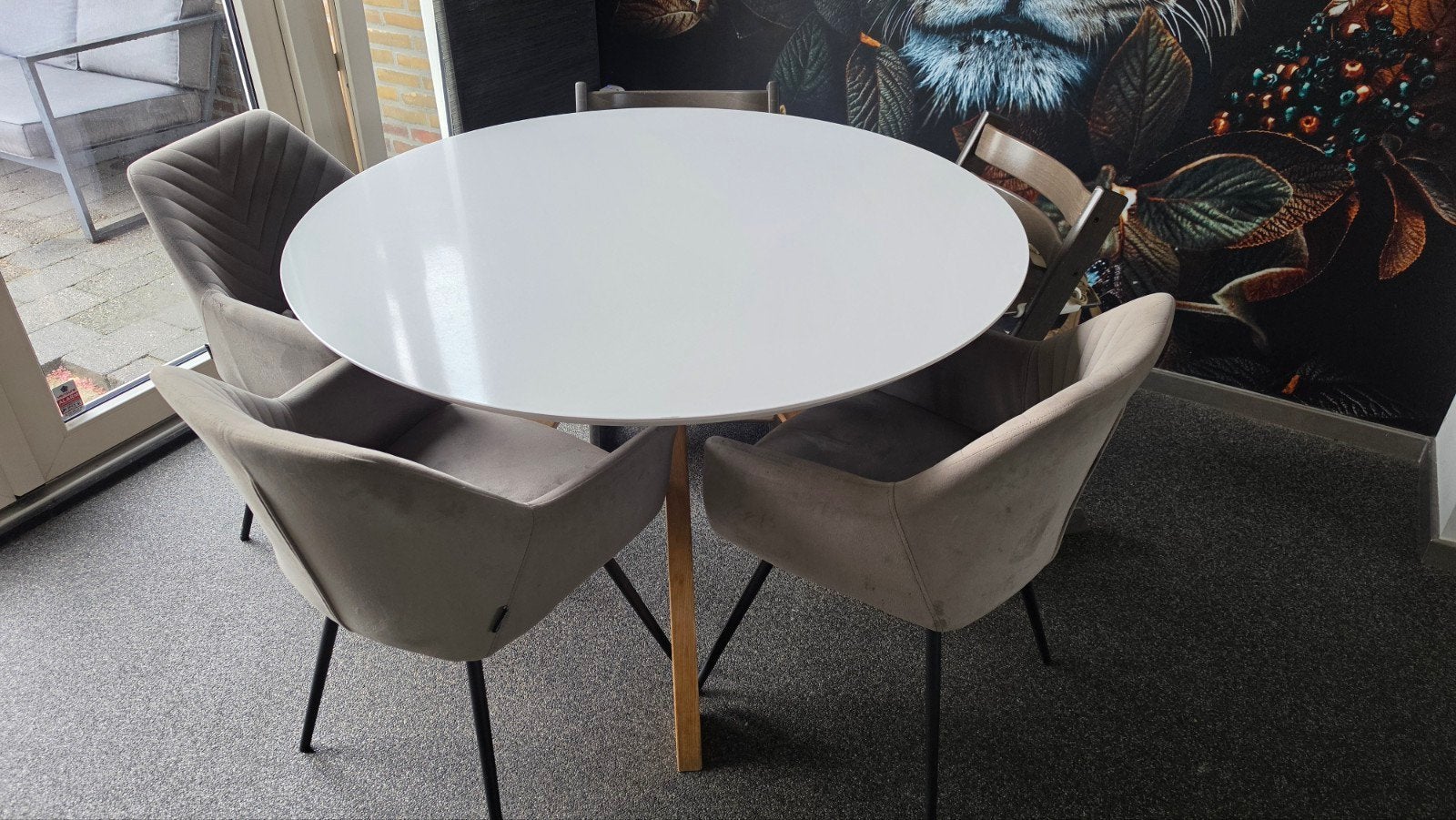 Eetkamertafel Rond 120cm, Ophalen, Gebruikt, Rond, Vier personen