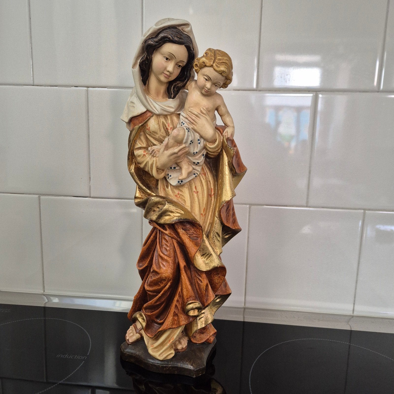 Prachtig Mariabeeld met kindje Jezus 36cm, Antiek en Kunst, Ophalen of Verzenden