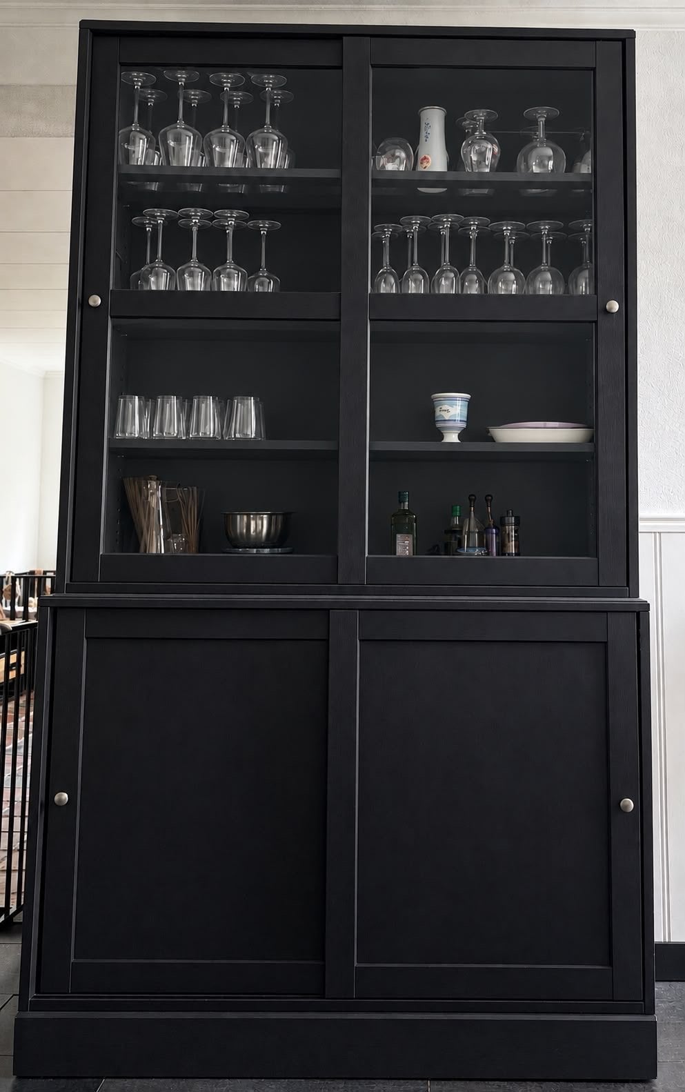 Ikea Havsta Vitrinekast Zwart - Nette Staat