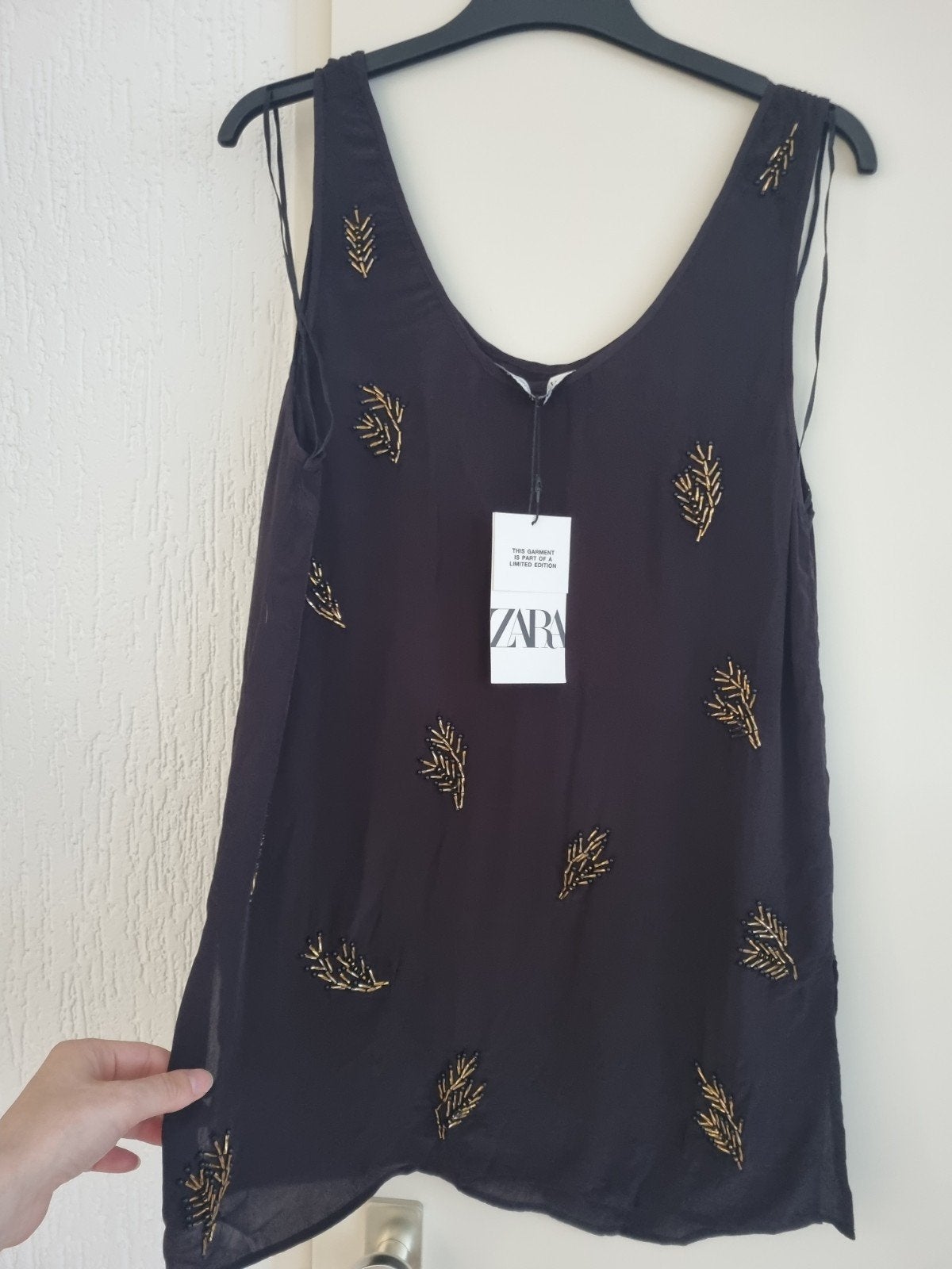 Nieuwe top limited editon met kraaltjes, Ophalen, Zara, Nieuw, Maat 36 (S)