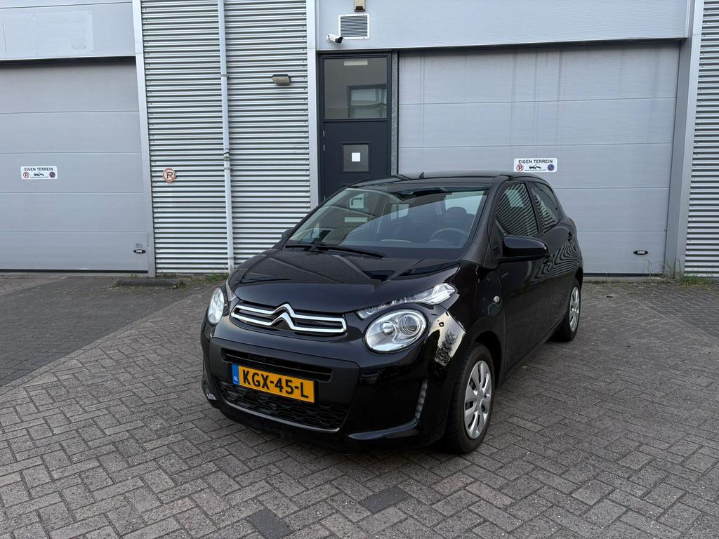 Citroën C1 1.0 VTi Shine 2017 Airco|CarPlay|Android|Cruise, Auto's, Citroën, Voorwielaandrijving, Stof, C1, Zwart