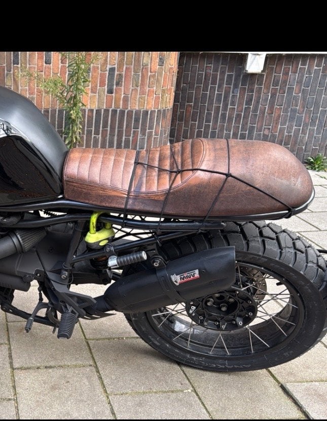 Bruin motorzadel - Cafe Racer / Scrambler stijl, Motoren, Ophalen, Gebruikt
