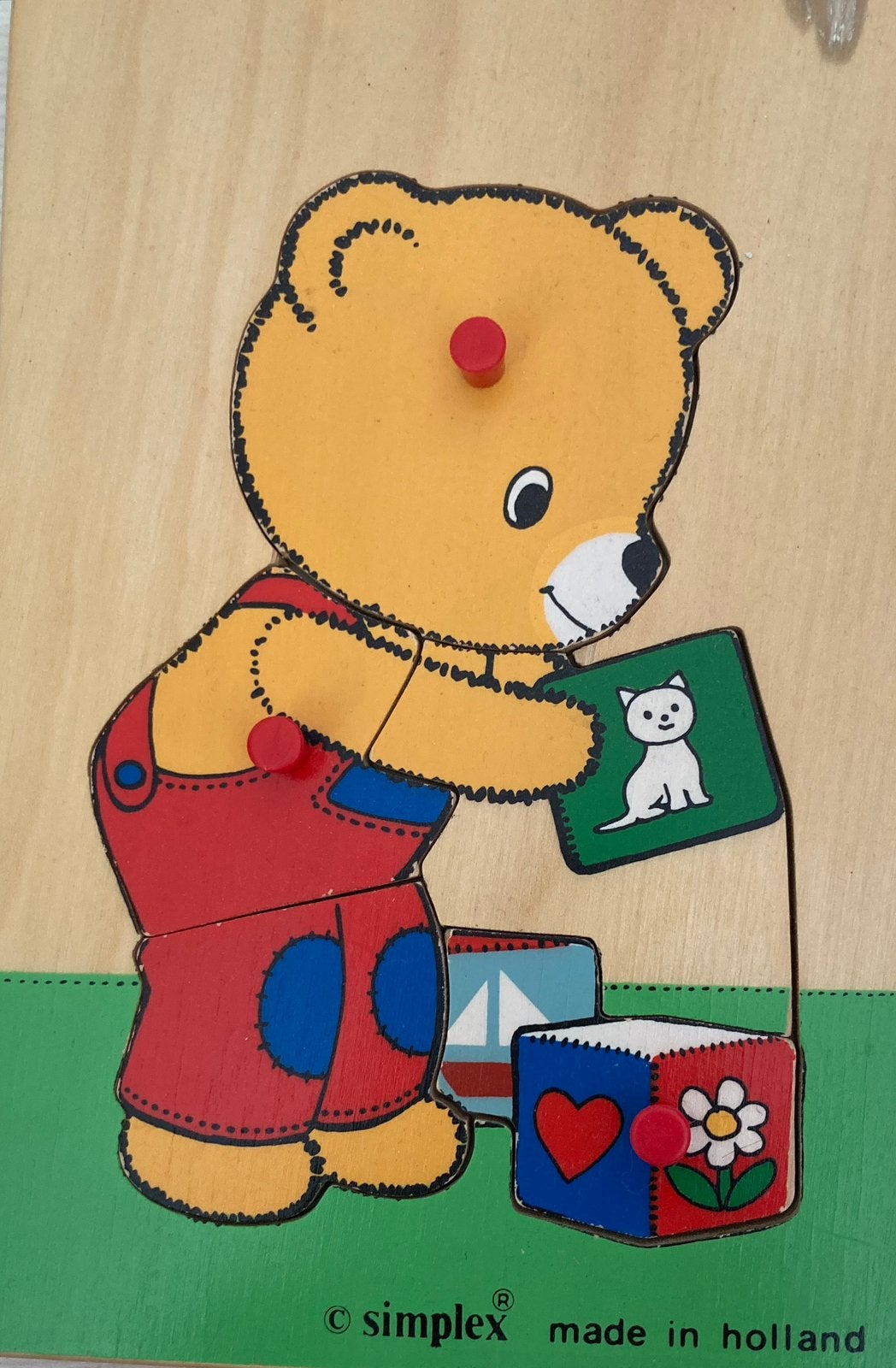 Houten beer puzzel Simplex Holland, 2 tot 4 jaar, Gebruikt, Ophalen of Verzenden, Van hout