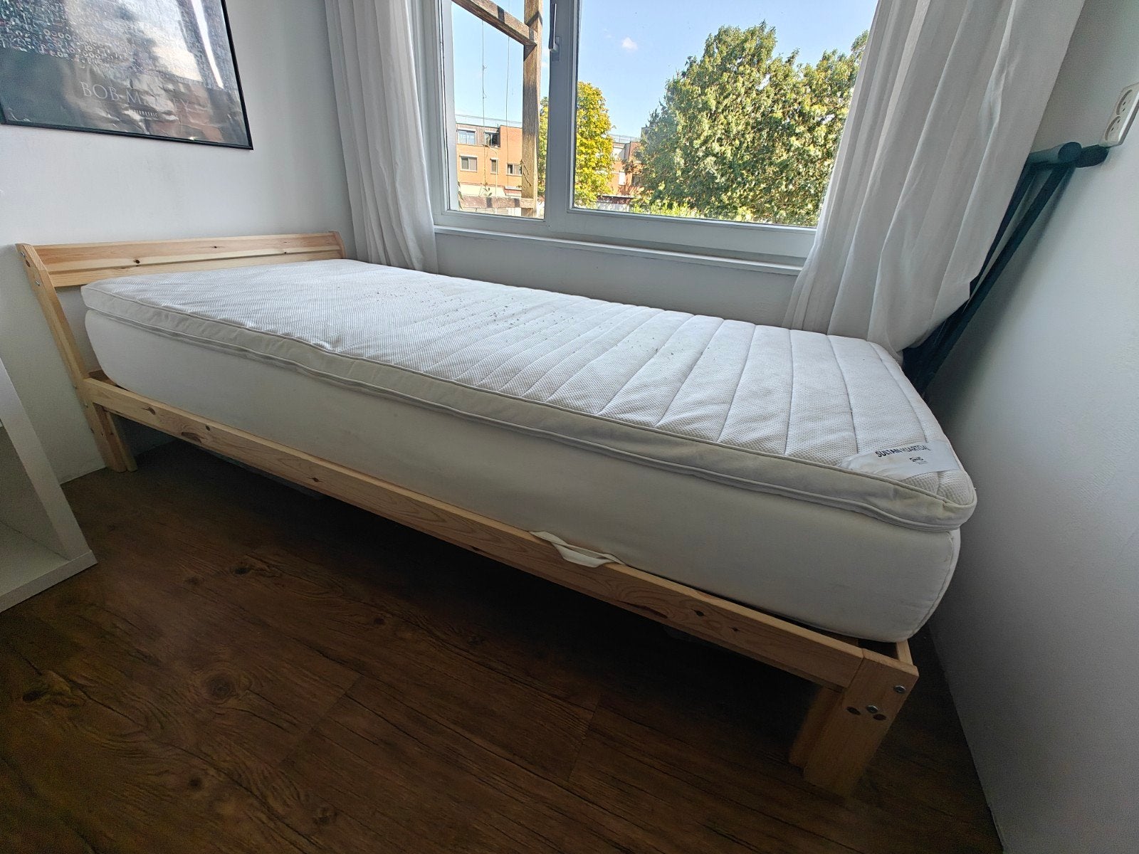 IKEA Neiden bed met Sultan Hjartdal matras 90x200 cm, Ophalen, Gebruikt, 90 cm, 200 cm
