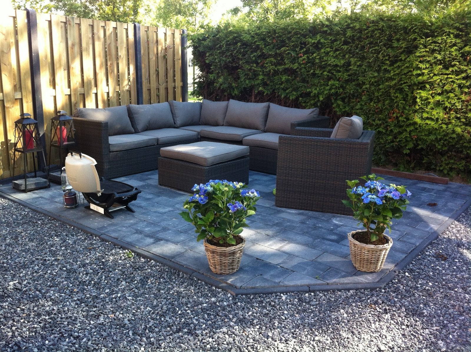 Mooie lounge bank, Tuin en Terras, Tuinsets en Loungesets, Ophalen, Gebruikt, Wicker, Bank