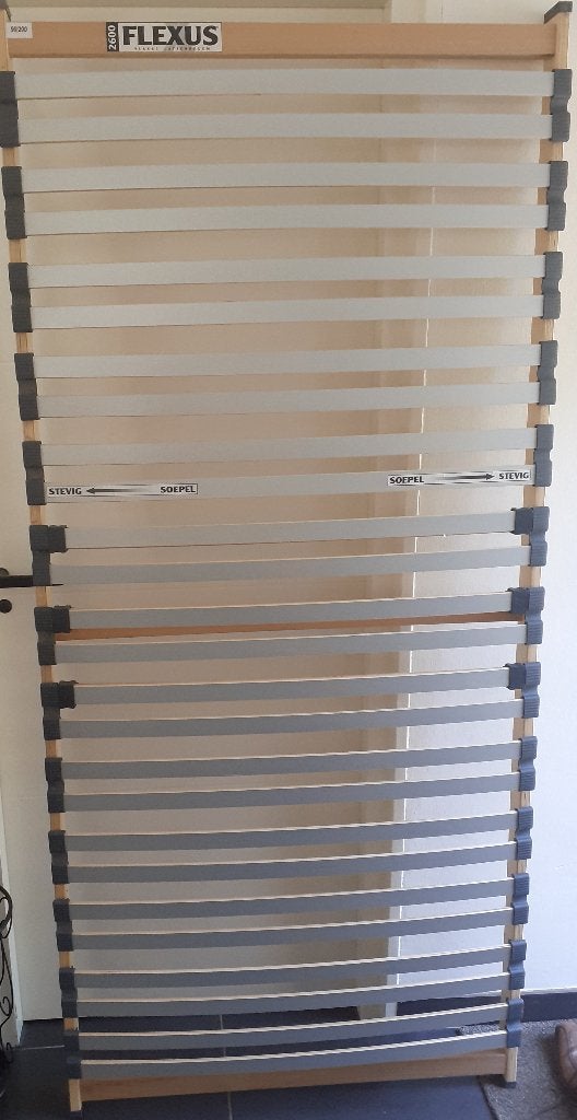 Flexus 2600 vlakke bedbodem, 90 cm x 200 cm, z.g.a.n., Ophalen, 90 cm, Eenpersoons, Zo goed als nieuw