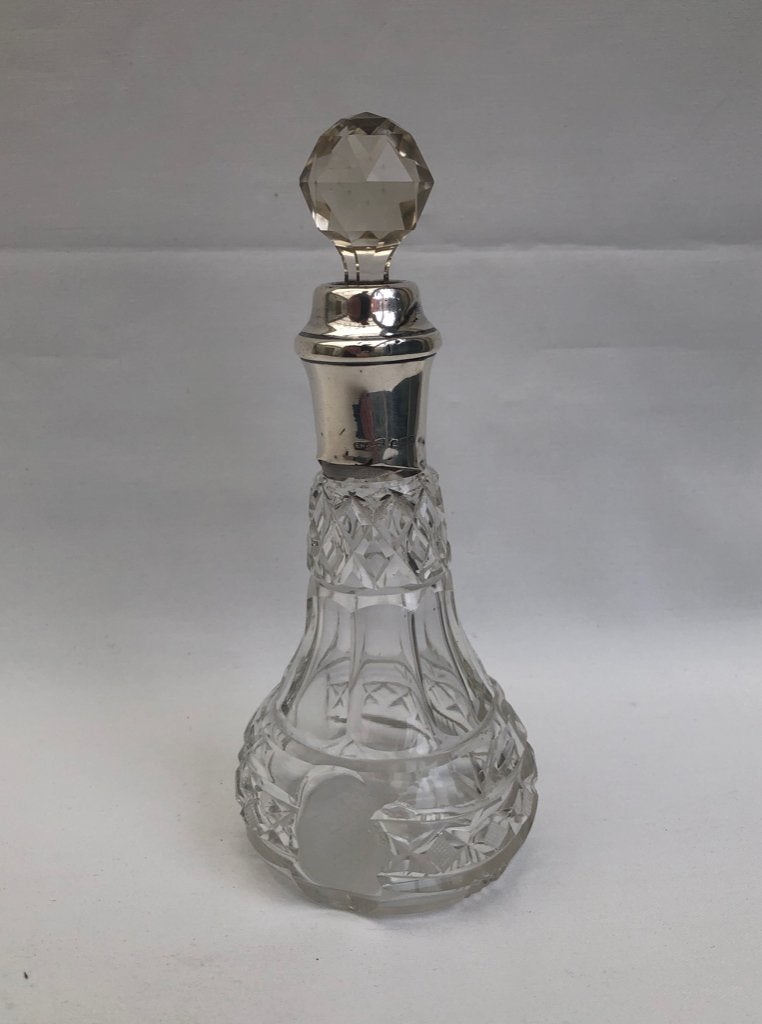 Antiek Engels  Kristal karafje met zilver, Antiek en Kunst, Ophalen of Verzenden, Zilver