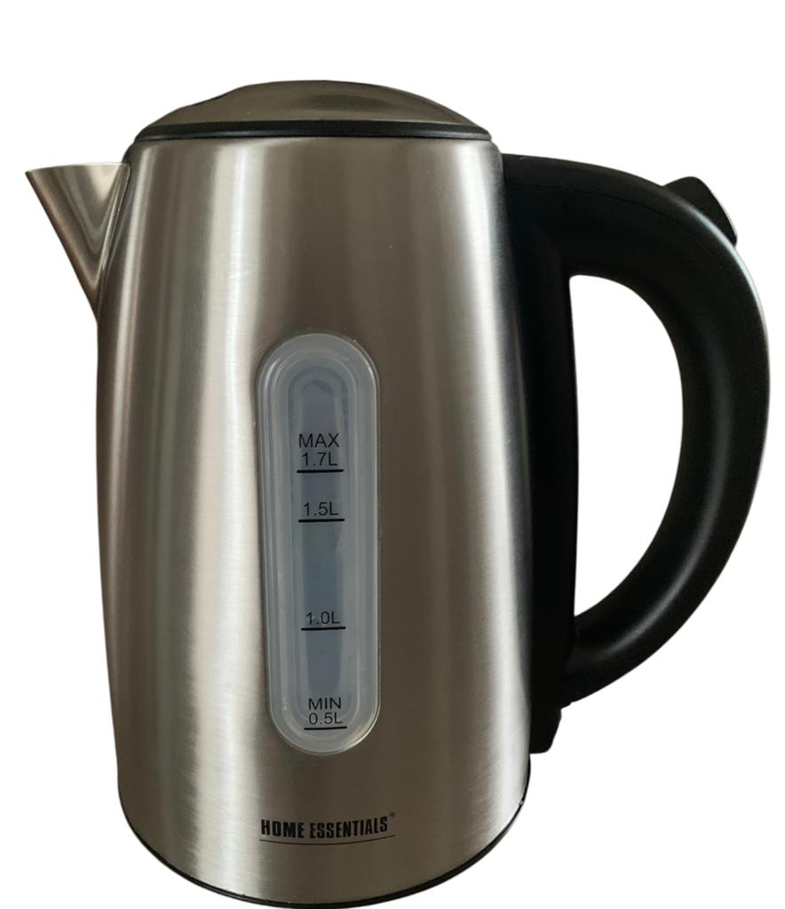 Waterkoker Home Essentials – RVS – 1,7 Liter, Witgoed en Apparatuur, 1 tot 2 liter, Ophalen of Verzenden, Zo goed als nieuw, Rvs