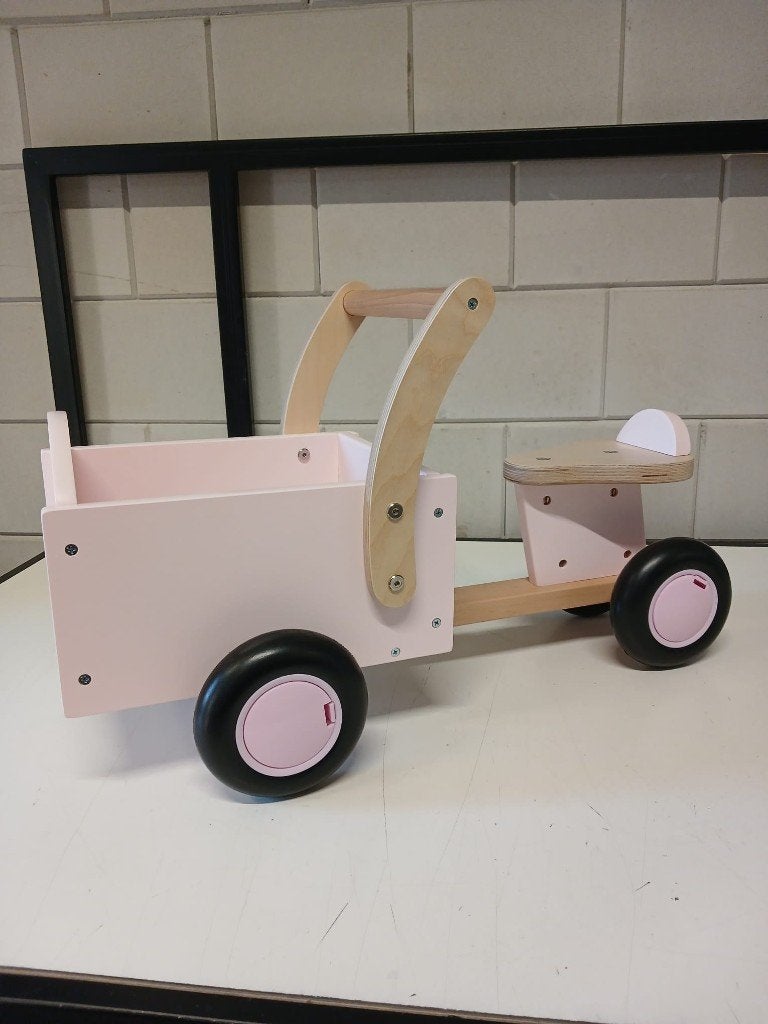 Bandits & Angels Houten bakfiets little rider retro pink, Ophalen, Nieuw, Loopfiets
