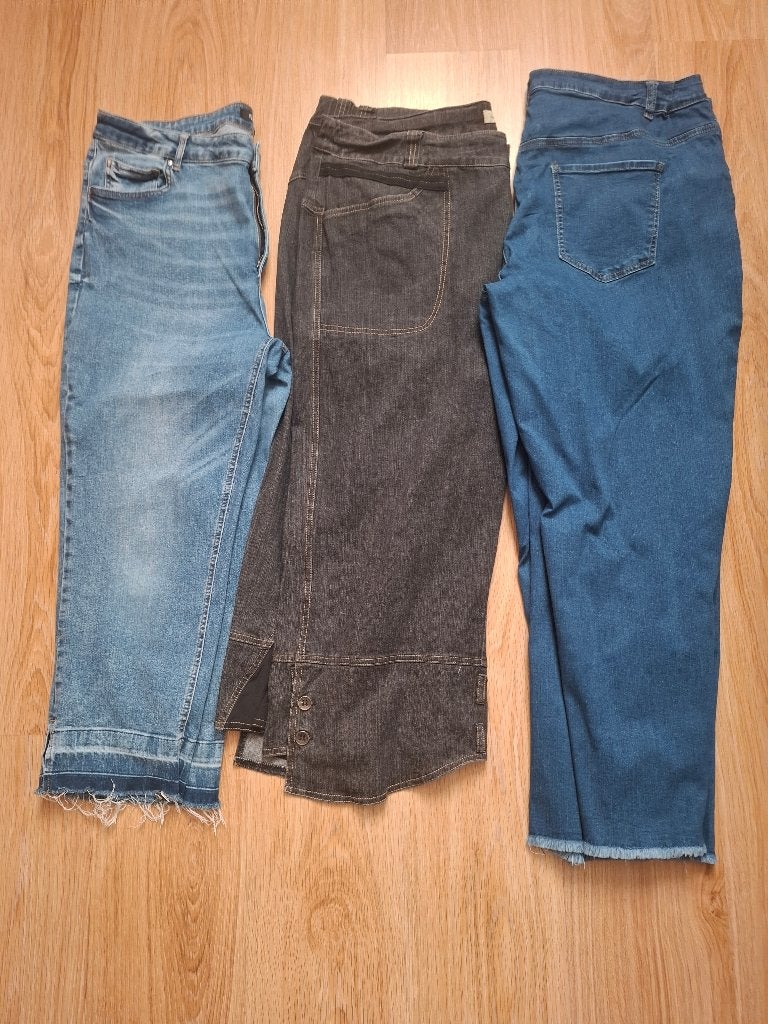 3  7/8 spijkerbroeken in mt. 50 ( ook geschikt voor mt.52), Kleding | Dames, Grote Maten, Verzenden, Gedragen, Blauw, Broek of Spijkerbroek