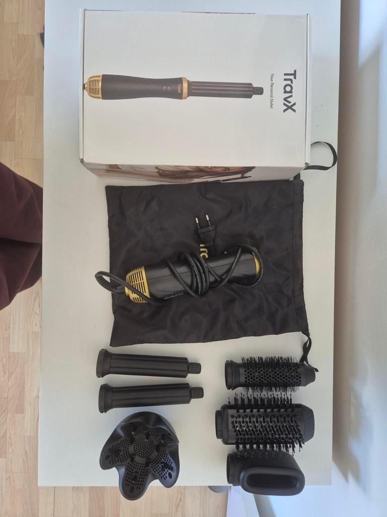 TravX 7-in-1 Föhnborstel Set - Haarstyling Tool, Ophalen of Verzenden, Zo goed als nieuw, Haarverzorging