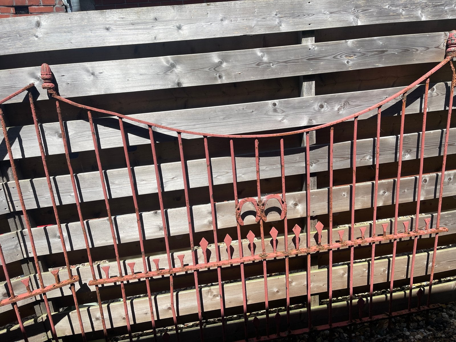Antieke Franse poort - Sierlijke smeedijzeren tuinpoort, Ophalen, Gebruikt