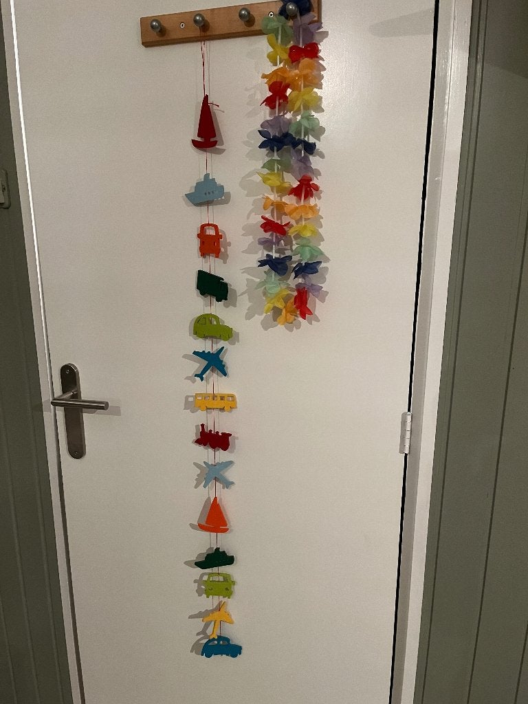 Decoratieve Mobiel met Voertuigen en Bloemen, Ophalen of Verzenden, Gebruikt
