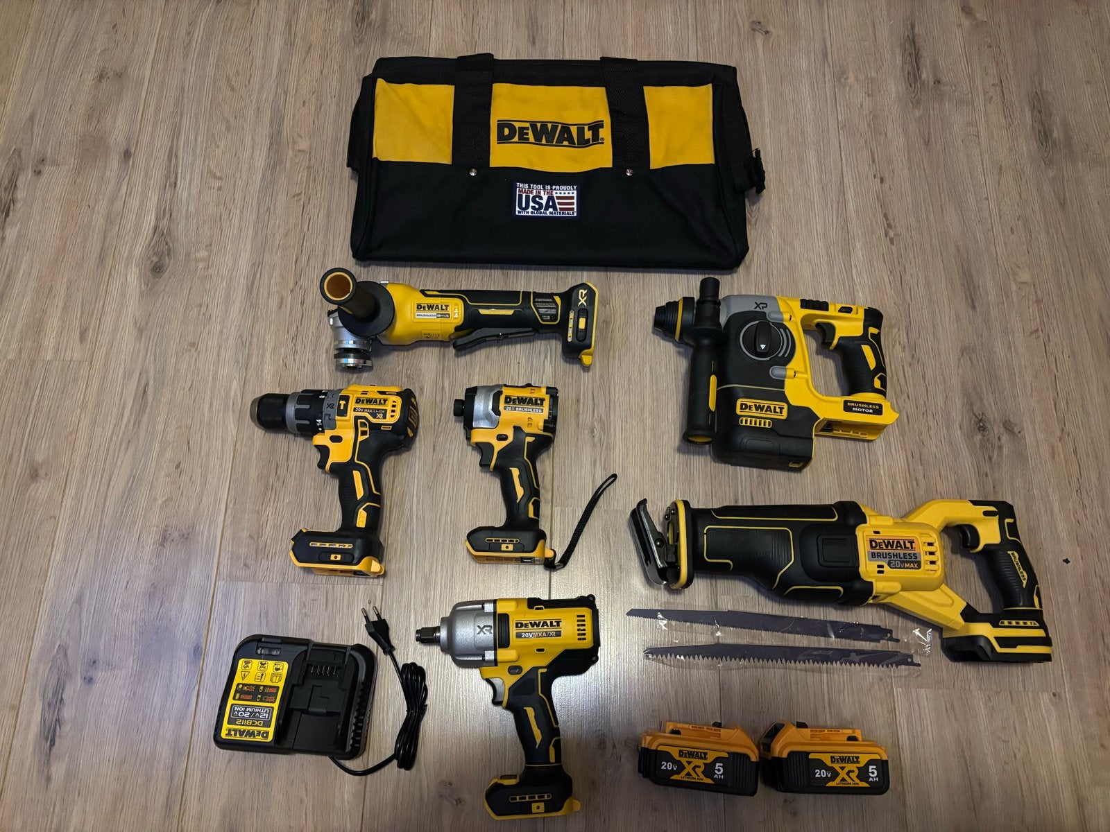DeWalt Accu Gereedschap Set - 6 Machines, 2 Accu's, Lader, Doe-het-zelf en Verbouw, Ophalen of Verzenden, Nieuw, Overige typen