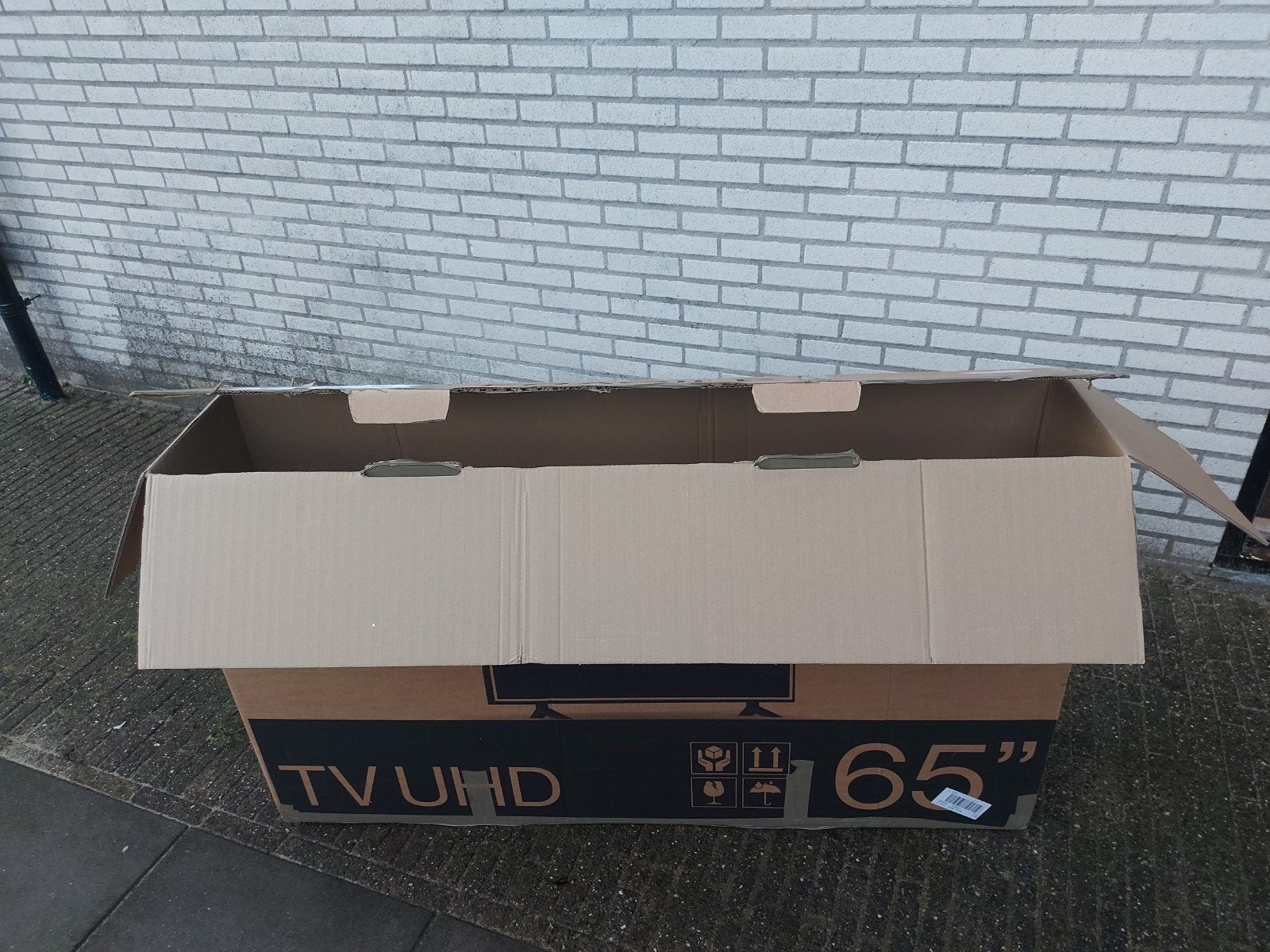 Doos voor transport van een fiets, Ophalen