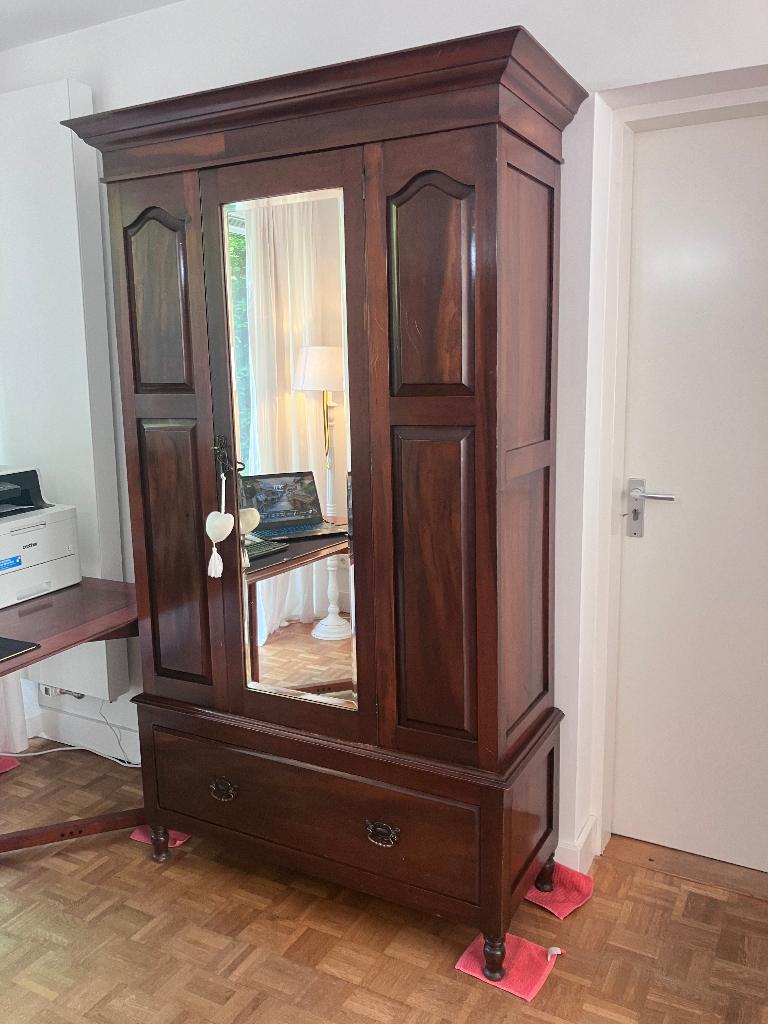 Prachtige antieke kast met spiegel en lade 203 x 103 x 45 cm, Ophalen