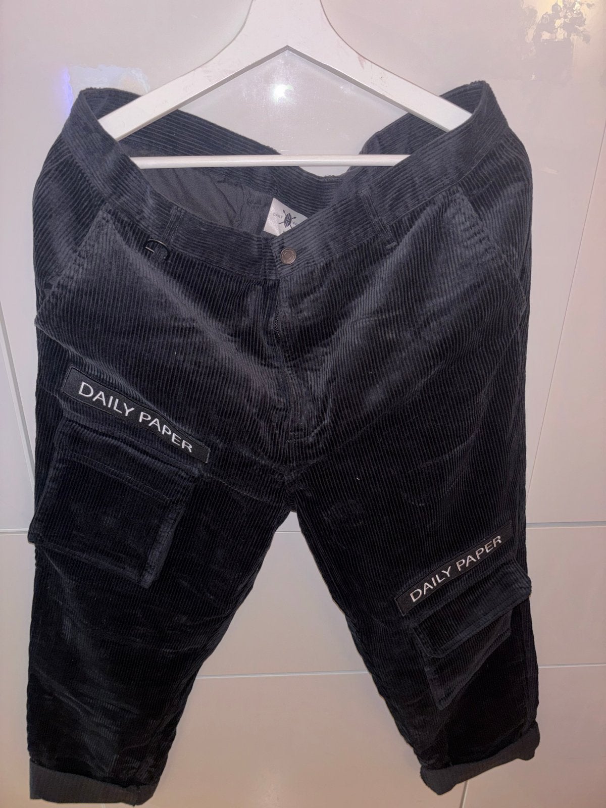 Daily Paper Cargo Corduroy Broek Zwart - Maat XL, Ophalen of Verzenden, Nieuw, Maat 56/58 (XL), Zwart