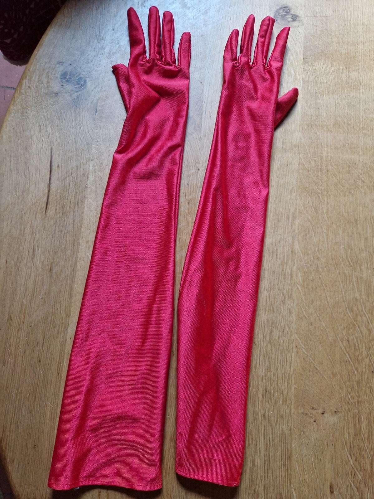 LANGE RODE VERKLEED HANDSCHOENEN KINDEREN, Ophalen of Verzenden, Zo goed als nieuw, Jongen of Meisje