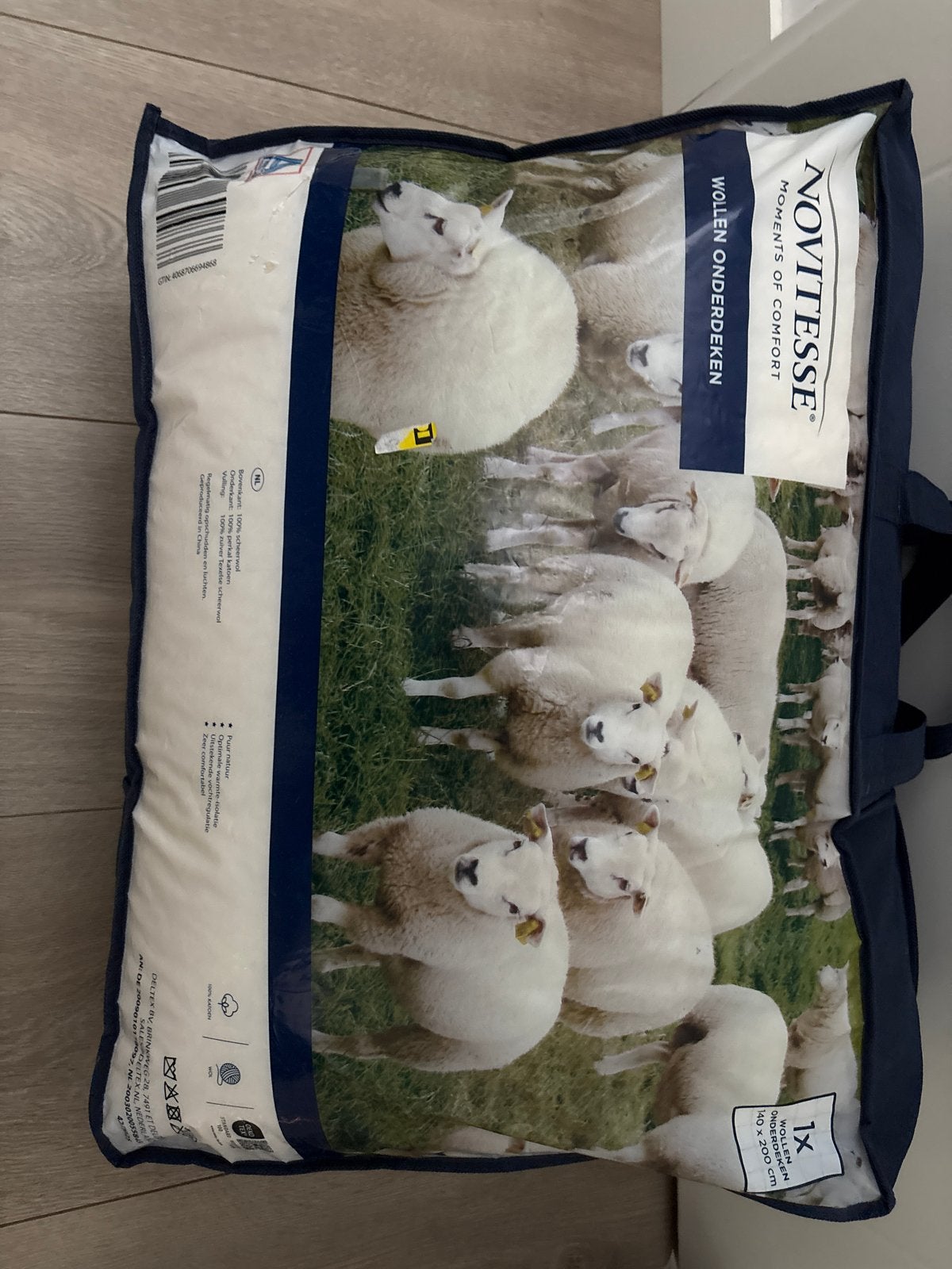 Novitesse wollen onderdeken 160x200 cm, Huis en Inrichting, Slaapkamer | Beddengoed, Ophalen, Wit, Deken of Dekbed, Wol