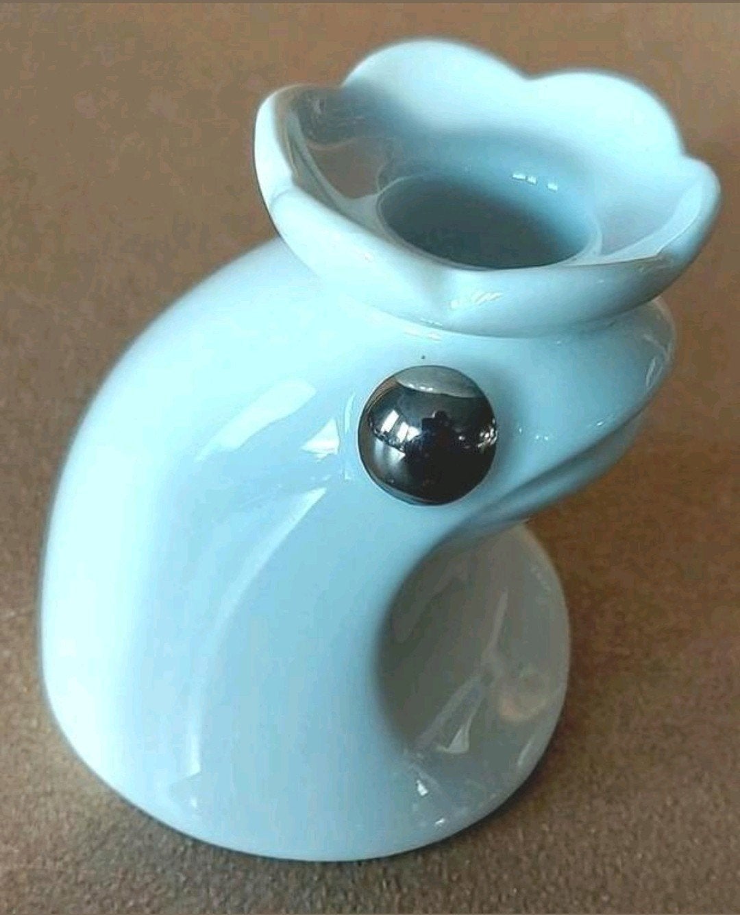 Leuke witte Arzberg  kandelaar in de vorm van een kikker, Overige materialen, Zo goed als nieuw, Verzenden, Blauw