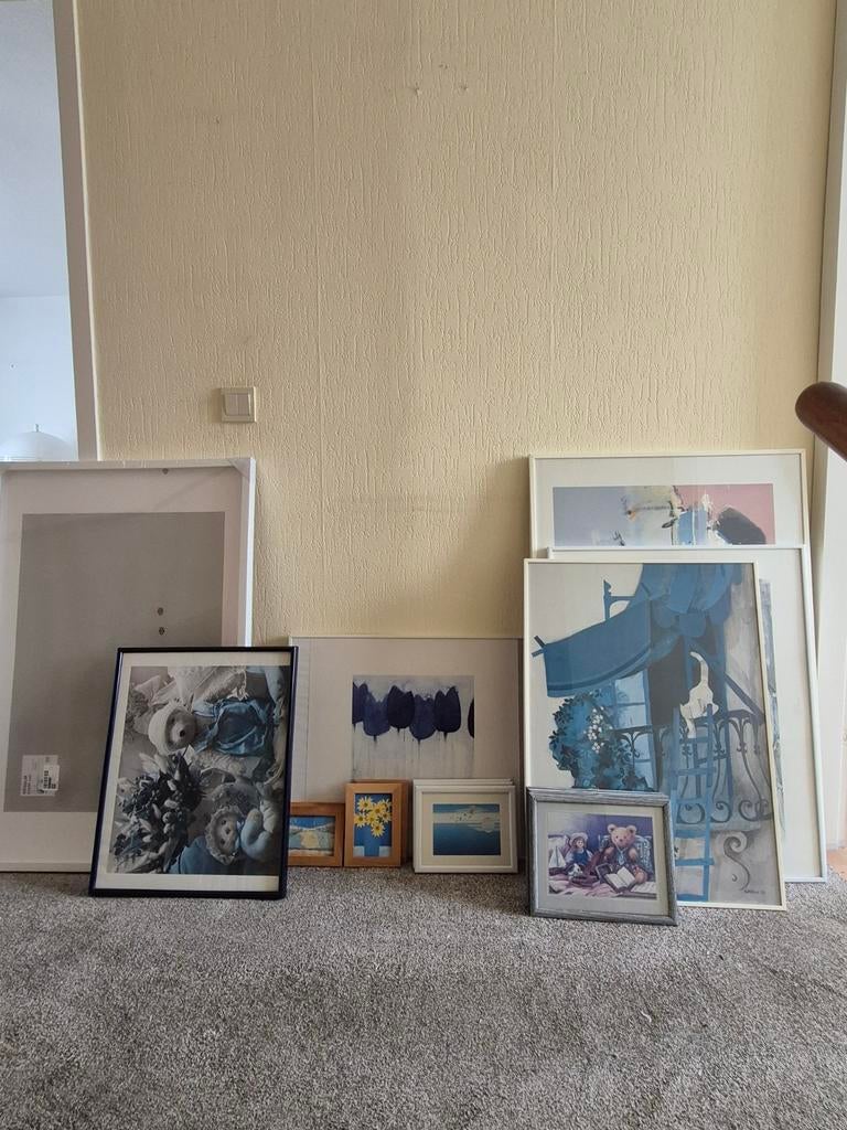 Diverse fotolijsten: 4x groot, 2x middel, 11x klein, Ophalen