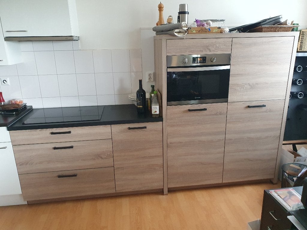 Mooie inbouwkeuken, Combi , inductie, kk en vriezer, Ophalen, Enkelwandige keuken, Zo goed als nieuw, Kunststof