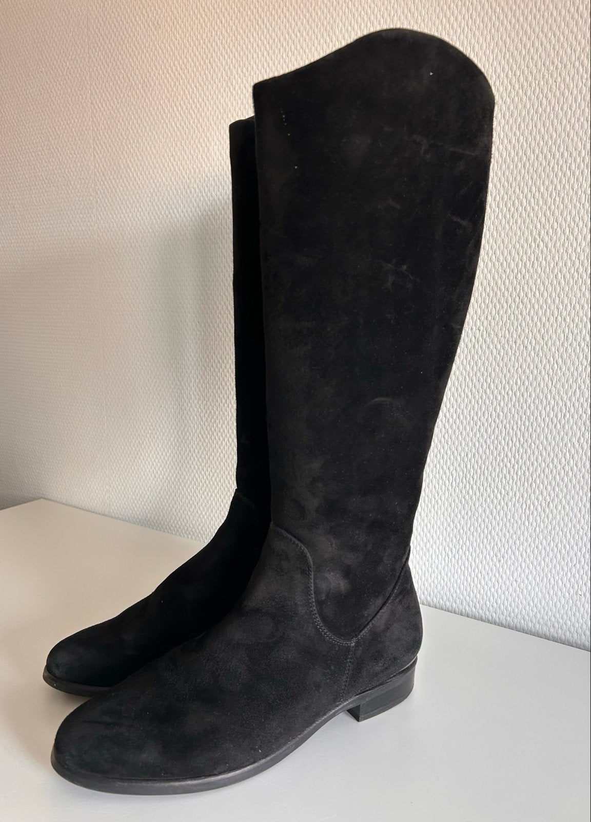 Hassia Laarzen suede Zwart - Maat 38 , wijdte H, Hoge laarzen, Zwart, Ophalen of Verzenden, Zo goed als nieuw