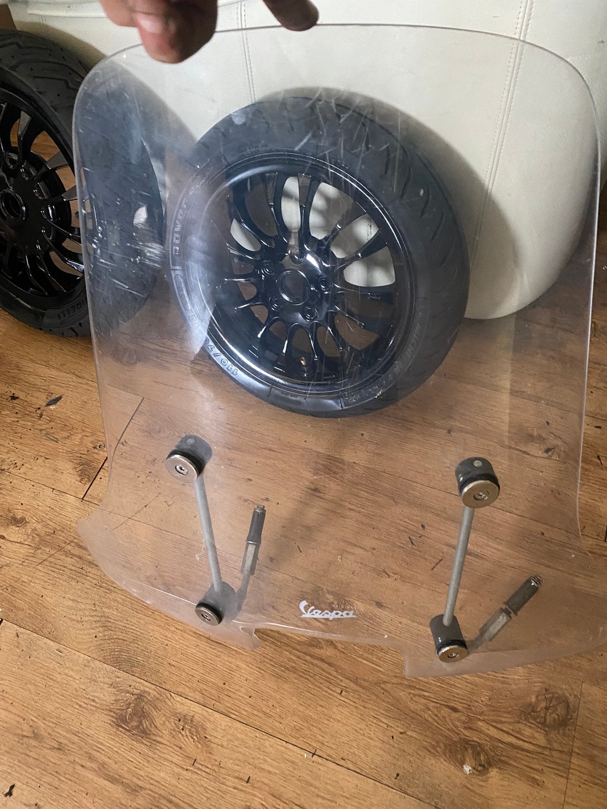Vespa s50 hoog helder windsscherm met bevestiging beugels, Ophalen, Gebruikt, Overige typen, Vespa