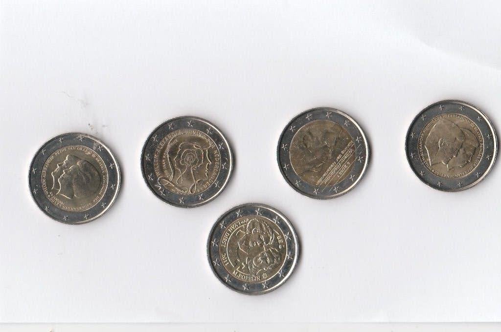 no 45  5 x 2 euromunt verschillend, Ophalen of Verzenden, Vóór koninkrijk, Losse munt