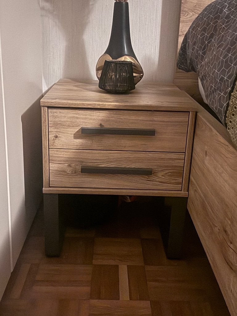 Bed, Ophalen, Bruin, 140 cm, Zo goed als nieuw