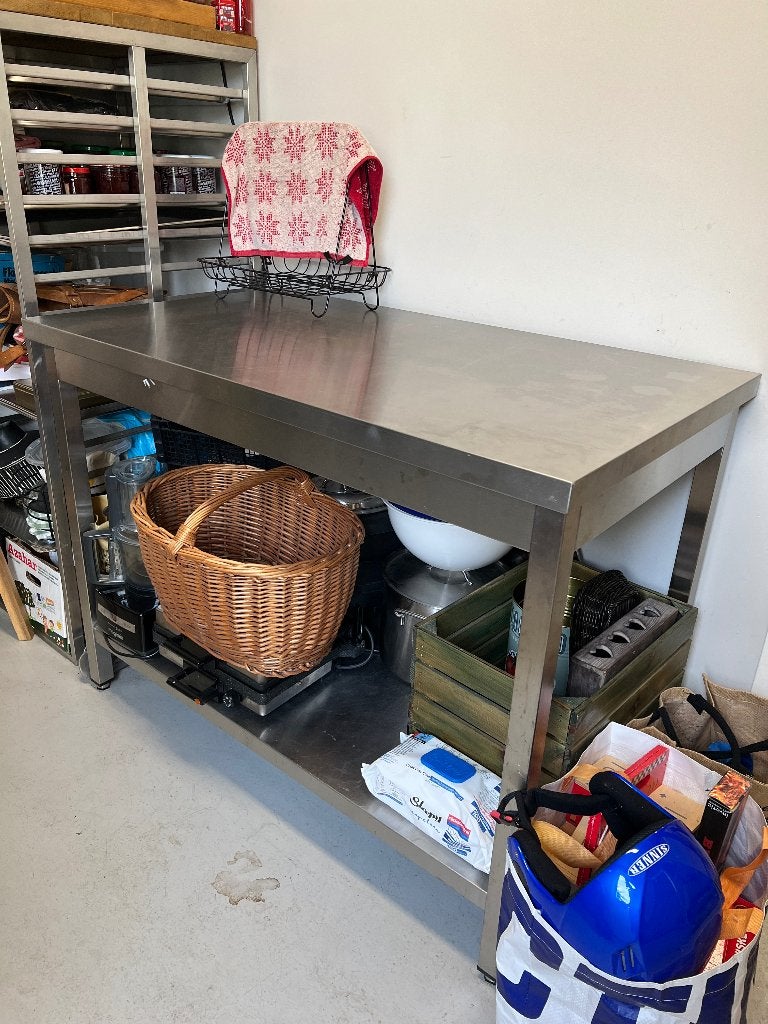 RVS werktafel, Ophalen, 100 tot 150 cm, Zo goed als nieuw, Minder dan 100 cm