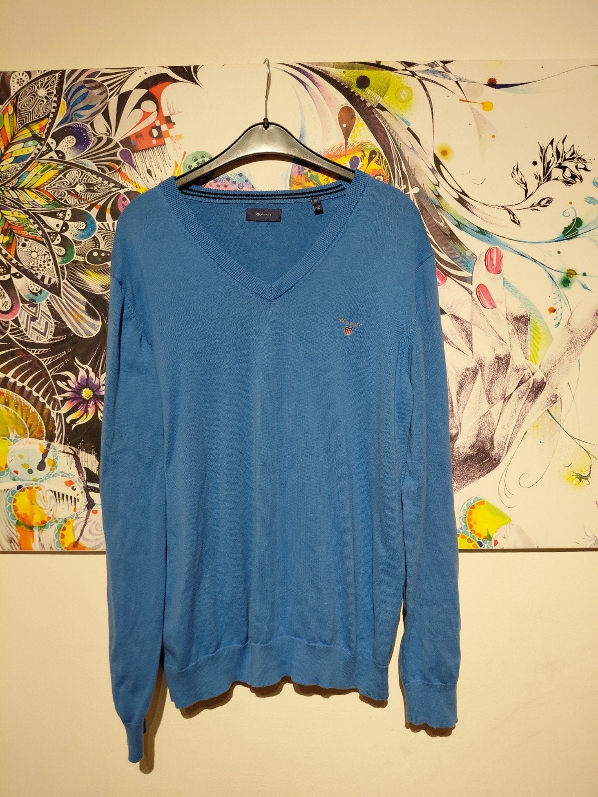Mooie blauwe Gant trui maat XL, Blauw, Maat 56/58 (XL), Ophalen of Verzenden, Zo goed als nieuw