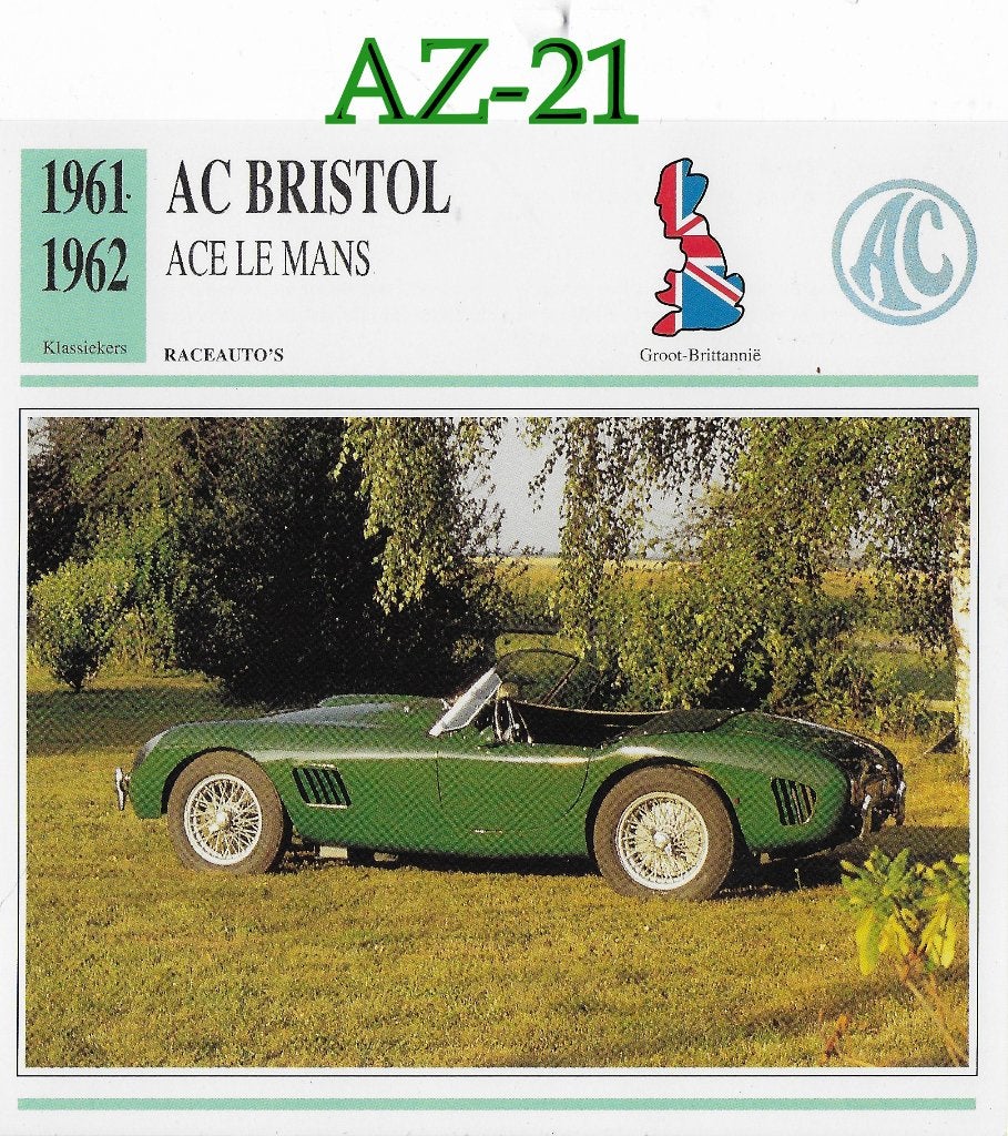 Az21 autokaart ac bristol ace le mans ( 1961 - 1962 ), Ophalen of Verzenden, Zo goed als nieuw, Auto's