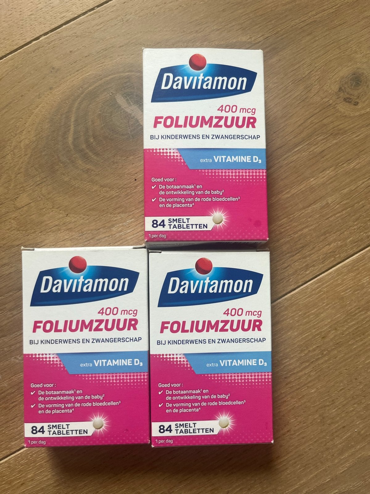 Davitamon Foliumzuur met Vitamine D3 - 3x 84 tabletten, Ophalen of Verzenden, Nieuw, Poeder of Drank