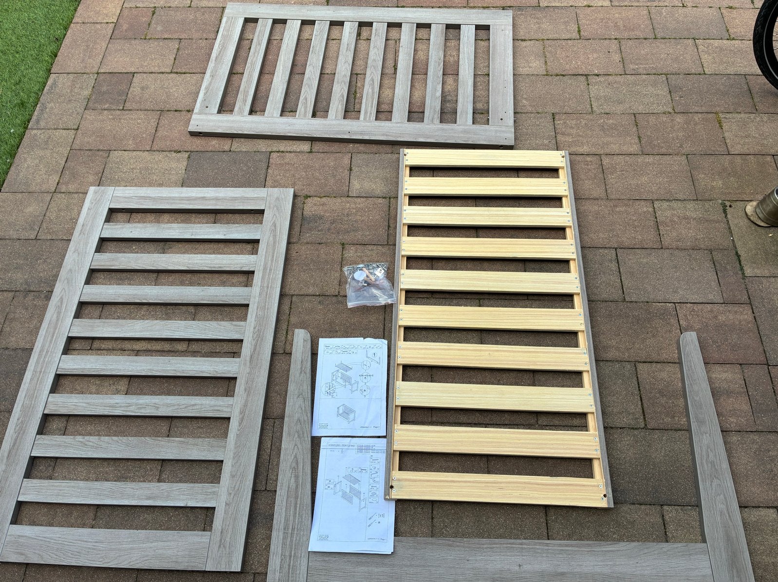 TWF bed zijden en lattenbodem, Ophalen, Gebruikt, 70 tot 85 cm, 140 tot 160 cm