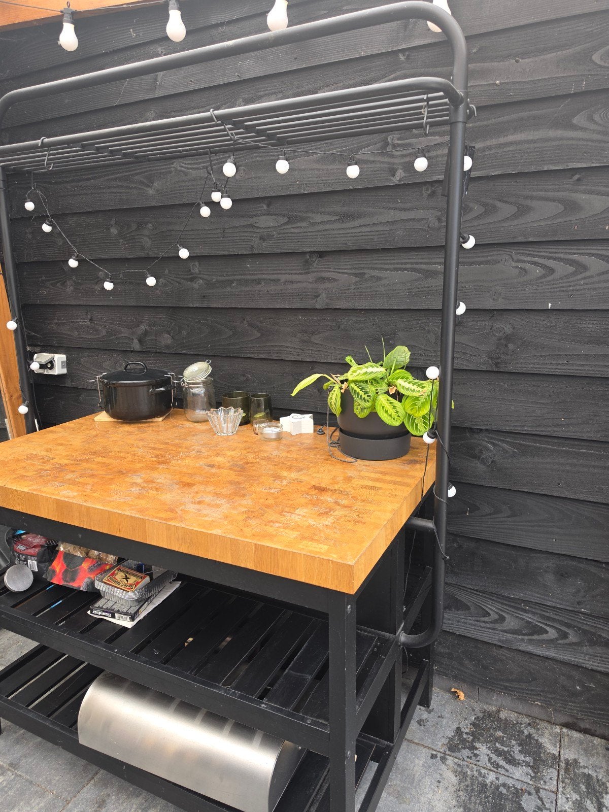Ikea bar/keukeneiland met houten blad, Ophalen of Verzenden