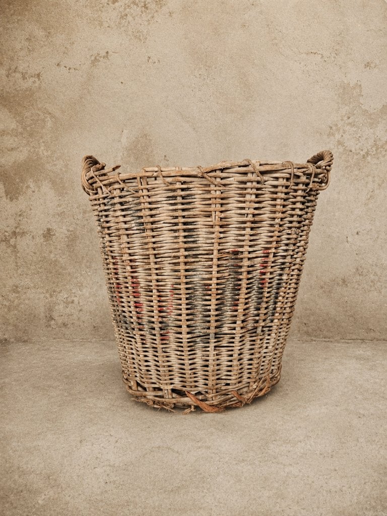 Grote rieten manden  stevig of brocante decoratie, Gebruikt, Sfeer, Vintage, Overige typen