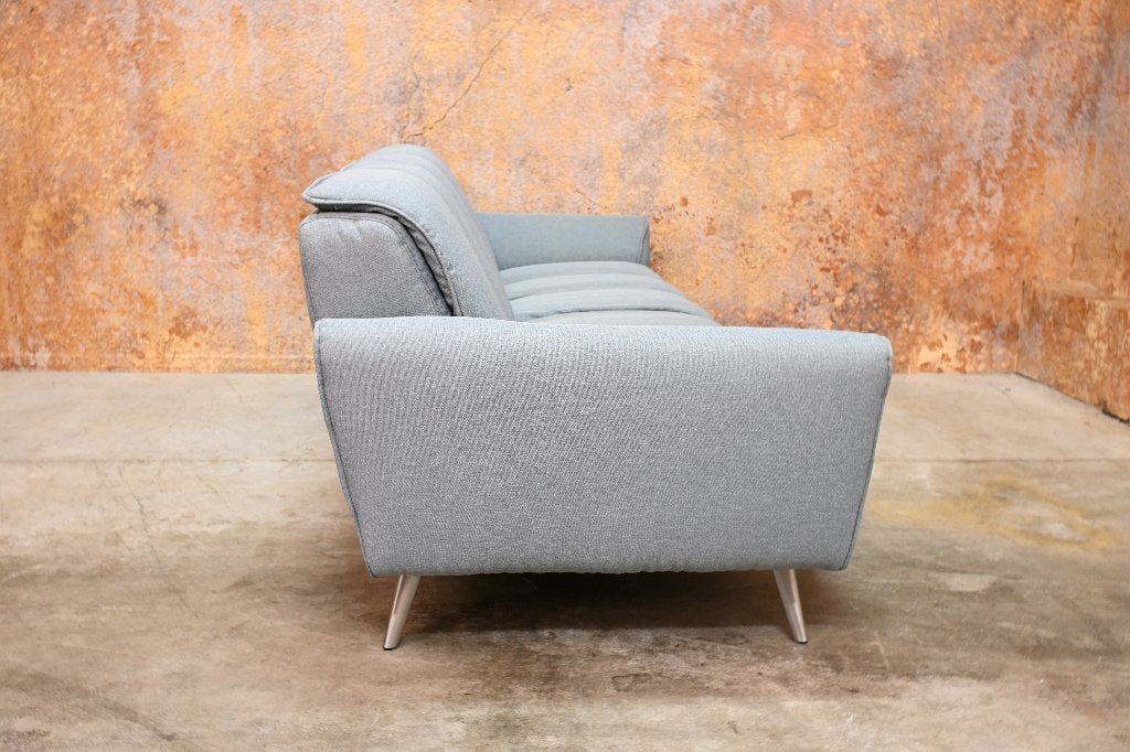 ZGANieuw grijze stoffen Italiaanse designbank van Natuzzi, Natuzzi, Natuzzi, 75 tot 100 cm, Ophalen of Verzenden